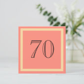 Einladung zur 70. Geburtstagsparty - Lachskoralle (Stehend Vorderseite)