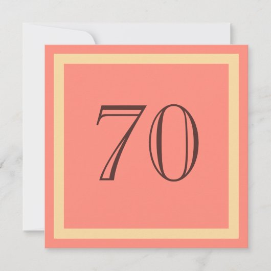 Einladung zur 70. Geburtstagsparty - Lachskoralle (Vorderseite)
