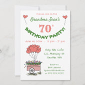 Einladung zur 70. Geburtstagsparty - Oma Hearts (Vorderseite)