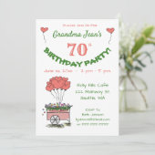 Einladung zur 70. Geburtstagsparty - Oma Hearts (Stehend Vorderseite)