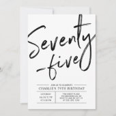 Einladung zur 75. Geburtstagsparty (Vorderseite)