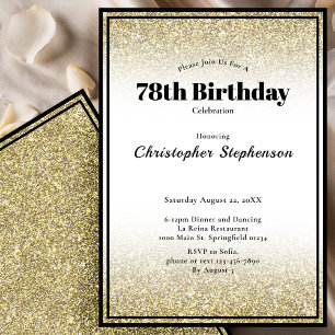Einladung zur 78. Geburtstagsfeier in Schwarz und 
