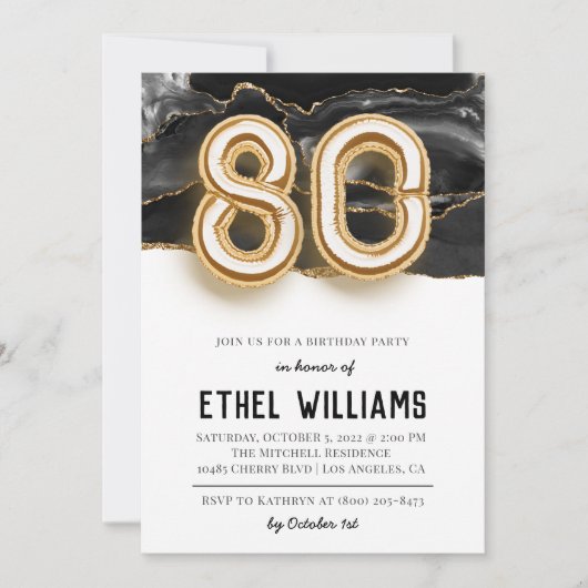 Einladung zur 80. Geburtstagsfeier (Vorderseite)