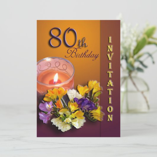 Einladung zur 80. Geburtstagsfeier (Stehend Vorderseite)
