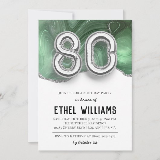 Einladung zur 80. Geburtstagsfeier (Vorderseite)