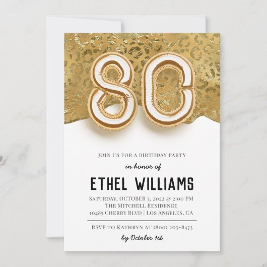 Einladung zur 80. Geburtstagsfeier (Vorderseite)