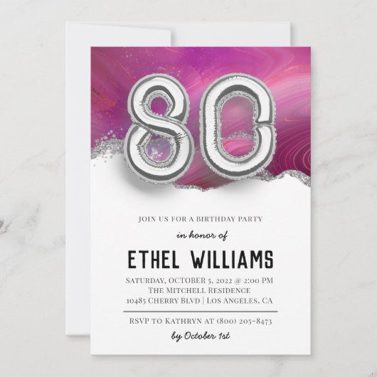 Einladung zur 80. Geburtstagsfeier (Vorderseite)