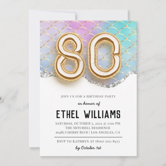 Einladung zur 80. Geburtstagsfeier (Vorderseite)