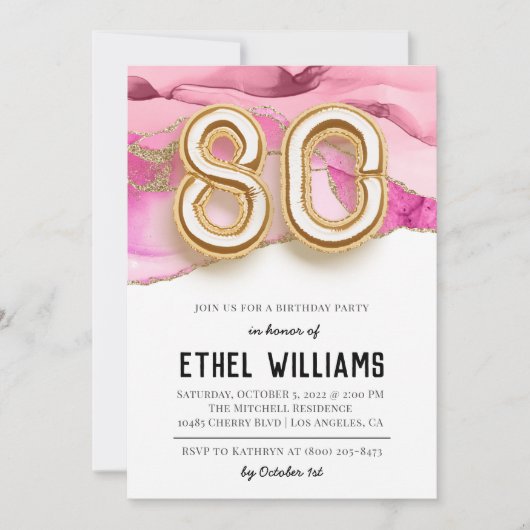 Einladung zur 80. Geburtstagsfeier (Vorderseite)