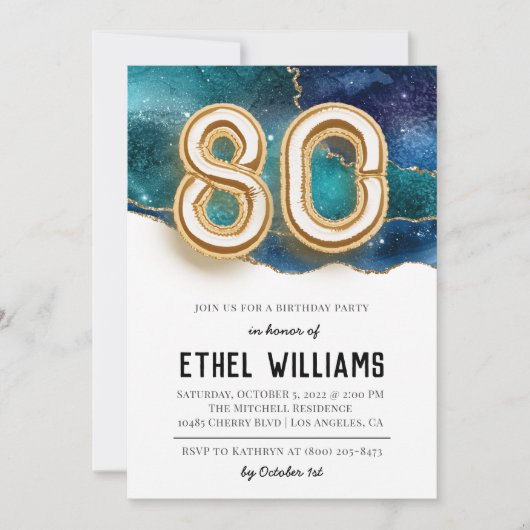 Einladung zur 80. Geburtstagsfeier (Vorderseite)