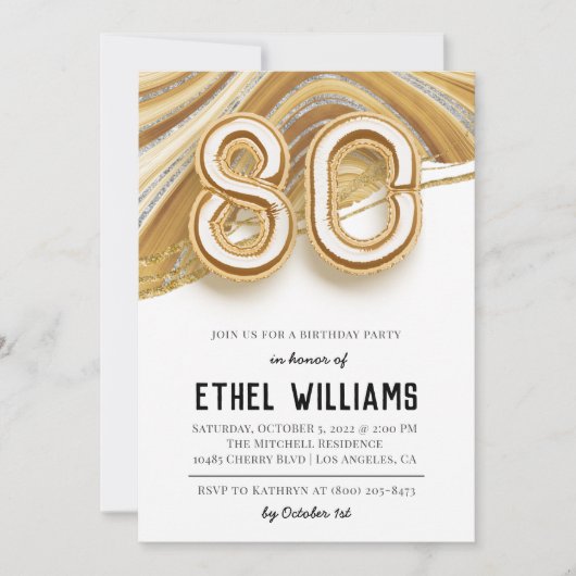 Einladung zur 80. Geburtstagsfeier (Vorderseite)