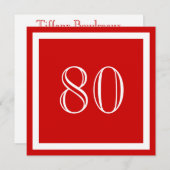 Einladung zur 80. Geburtstagsfeier - Rot (Vorne/Hinten)