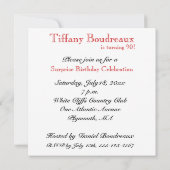 Einladung zur 80. Geburtstagsfeier - Rot (Rückseite)