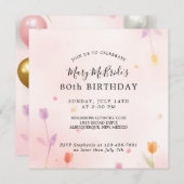 Einladung zur 80. Geburtstagskarte (Vorne/Hinten)