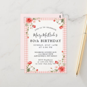Einladung zur 80. Geburtstagskarte Postkarte