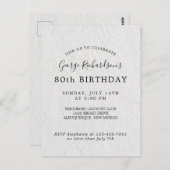 Einladung zur 80. Geburtstagskarte Postkarte (Vorne/Hinten)