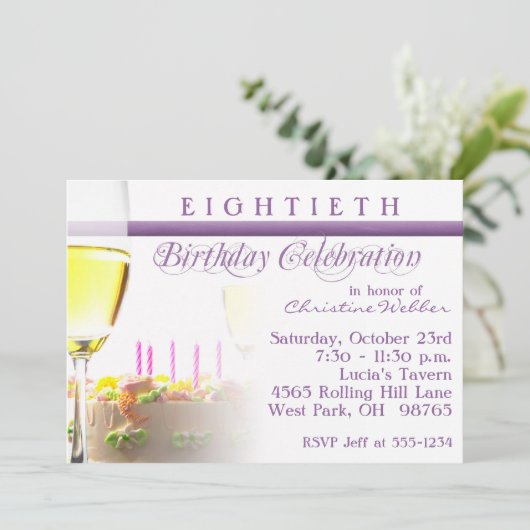 Einladung zur 80. Geburtstagspartei (Stehend Vorderseite)