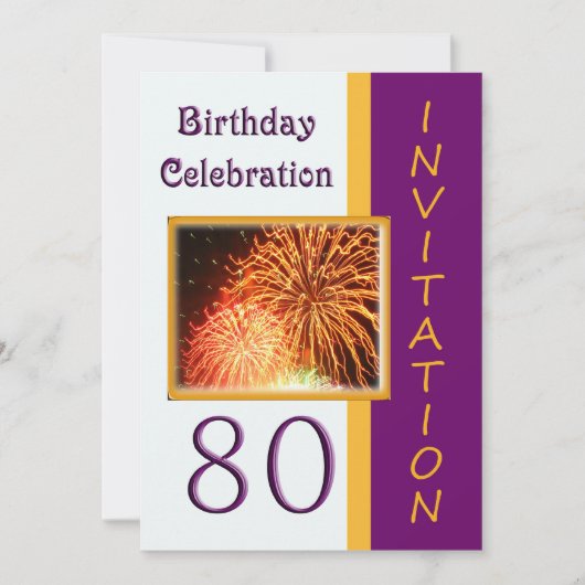 Einladung zur 80. Geburtstagspartei - Feuerwerkskö (Vorderseite)