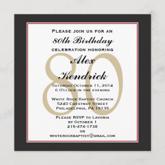 Einladung zur 80. Geburtstagsparty