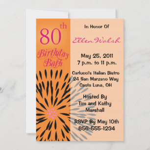 Einladung zur 80. Geburtstagsparty von Funky Flora