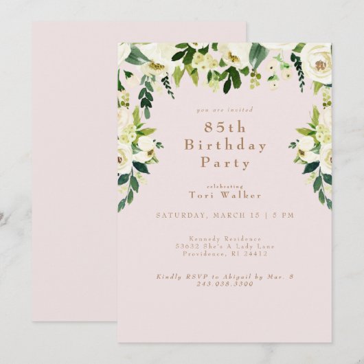 Einladung zur 85. Geburtstagsparty (Vorne/Hinten)