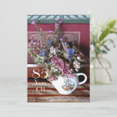 Einladung zur 85. Geburtstagsparty, Vintager Teeke (Stehend Vorderseite)