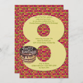 Einladung zur 8. Geburtstagsparty (Vorne/Hinten)