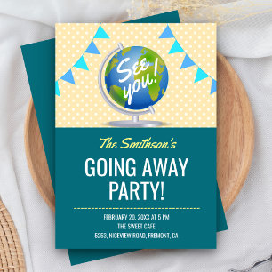 Einladung zur Abschiedsparty für den modernen Glob