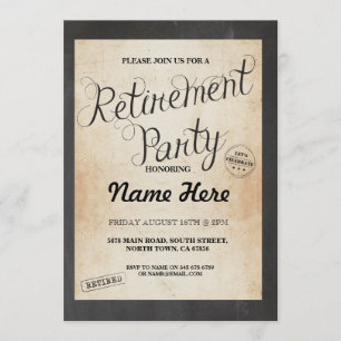 Einladung zur Abschiedsparty im Vintage-Stil mit K