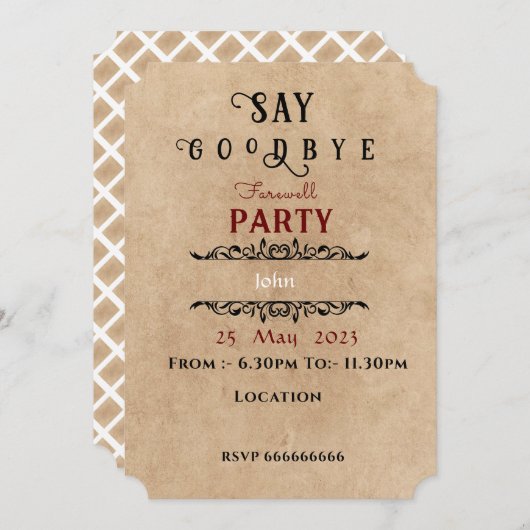 Einladung zur Abschiedszeit (Vorne/Hinten)