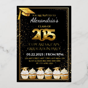 Einladung zur Abschlussfeier 2025 Cupcakes & Caps