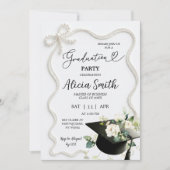 Einladung zur Abschlussfeier mit Perlen (Vorderseite)