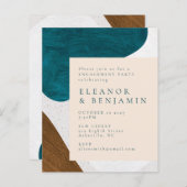 Einladung zur Abstrakten Aquamarinen Goldlobby-Par (Vorne/Hinten)