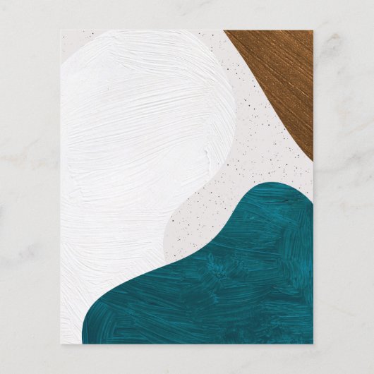 Einladung zur Abstrakten Aquamarinen Goldlobby-Par (Rückseite)