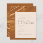 Einladung zur Abstrakten Art Gold-Engagement-Parte (Vorne/Hinten)