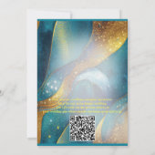 Einladung zur abstrakten Blume künstlerisch Gold (Rückseite)