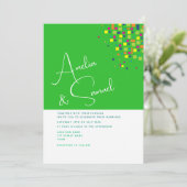 Einladung zur abstrakten Grünen Hochzeit (Stehend Vorderseite)