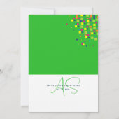 Einladung zur abstrakten Grünen Hochzeit (Rückseite)