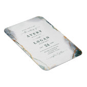 Einladung zur abstrakten grünen und goldenen Magne Magnet (Rechte Seite)