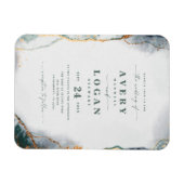 Einladung zur abstrakten grünen und goldenen Magne Magnet (Horizontal)