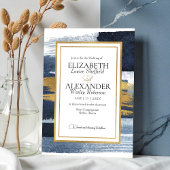 Einladung zur abstrakten Hochzeit | Blue Gold Wate