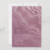 Einladung zur abstrakten Pink Agate Hochzeit (Vorderseite)
