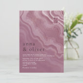 Einladung zur abstrakten Pink Agate Hochzeit (Stehend Vorderseite)