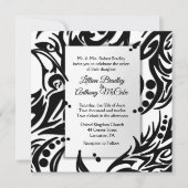 Einladung zur abstrakten Schwarz-Weiß-Hochzeit (Vorderseite)