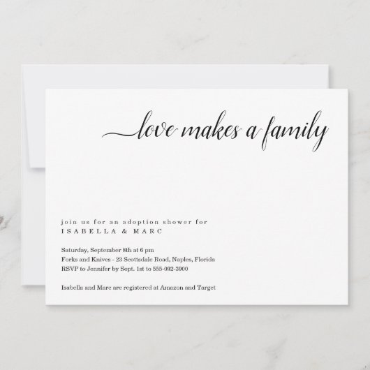 Einladung zur Adoption (für Kleinkinder oder Klein (Vorderseite)