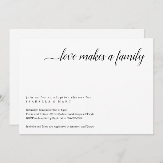 Einladung zur Adoption (für Kleinkinder oder Klein (Vorne/Hinten)