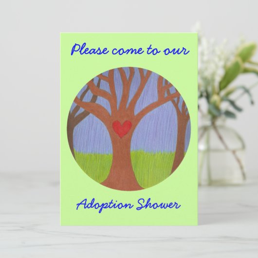 Einladung zur Adoption Tree Dusche (Stehend Vorderseite)