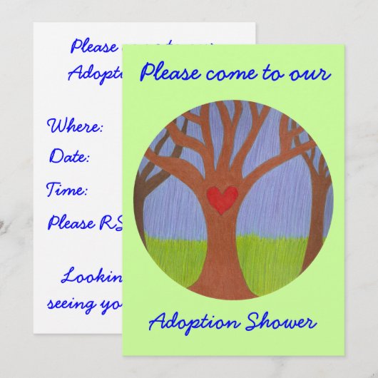 Einladung zur Adoption Tree Dusche (Vorne/Hinten)