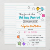 Einladung zur Adoptionsfeier Missing Pieces (Vorne/Hinten)