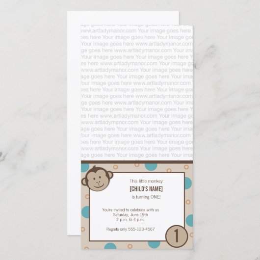 Einladung zur Affenfotokarte zum Geburtstag (Vorne/Hinten)